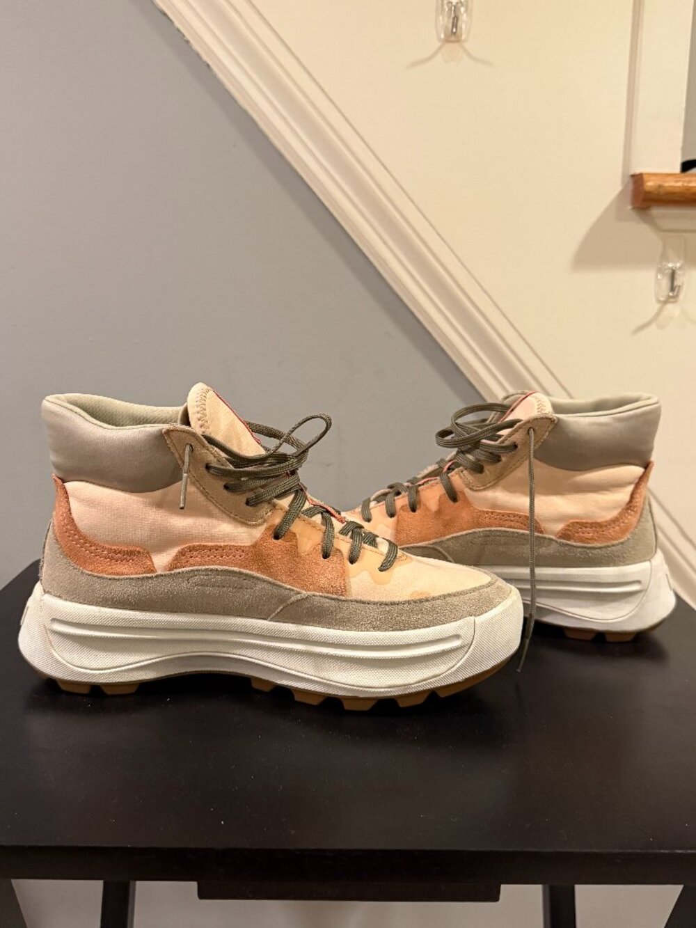 SOREL Women's ONA 503 Mid Sneaker in Nova Sand/Paradox Pink